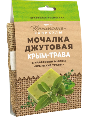 Мочалка джутовая с натуральным мылом Крымские травы, Роза Тавриды